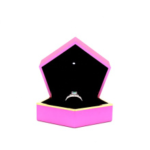 Custom logo printed jewelry boxes exquisite pink proposal engagement ring box boxes for jewelry packing